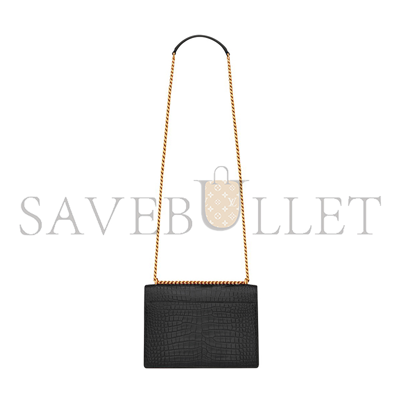 YSL SUNSET MEDIUM IN CROCODILE-EMBOSSED LEATHER 442906DND0J1000 (22*16*6.5cm) YSL SUNSET MEDIUM IN CROCODILE-EMBOSSED LEATHER 442906DND0J1000 (22*16*6.5cm)